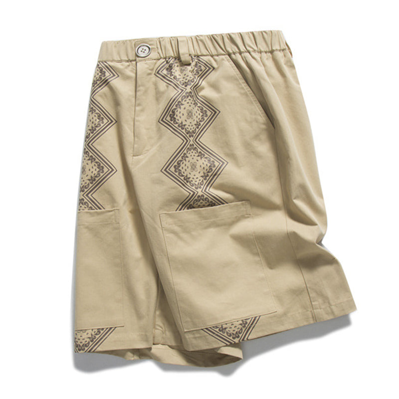 paisley print work shorts