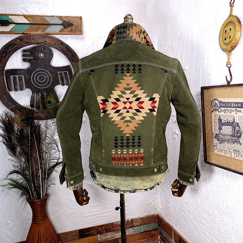 NAVAJO Navajo calf leather suede jacket S-5XL