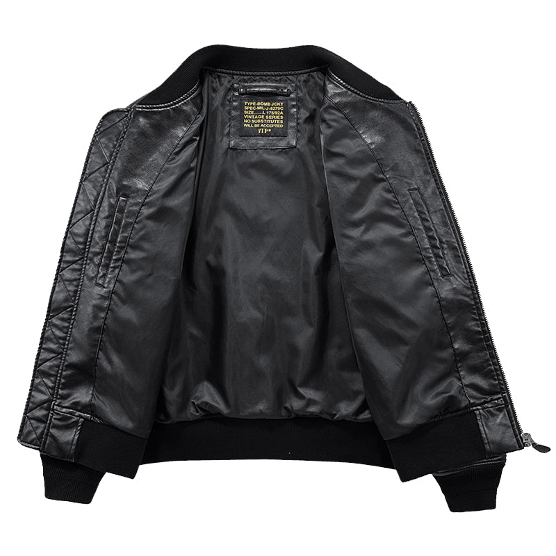 "Indian Apache Eagle Warrior" MA-1 Leather Flight Jacket