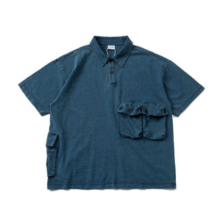 Cityboy Aizome Multi Pocket Drop Shoulder Polo Shirt