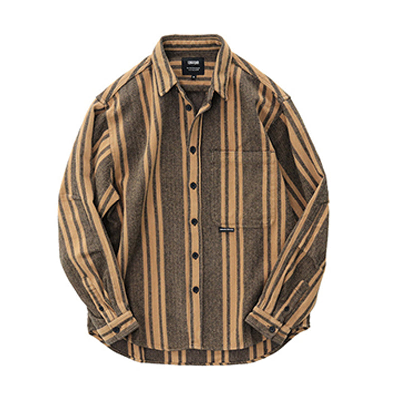 Herringbone striped work shirt