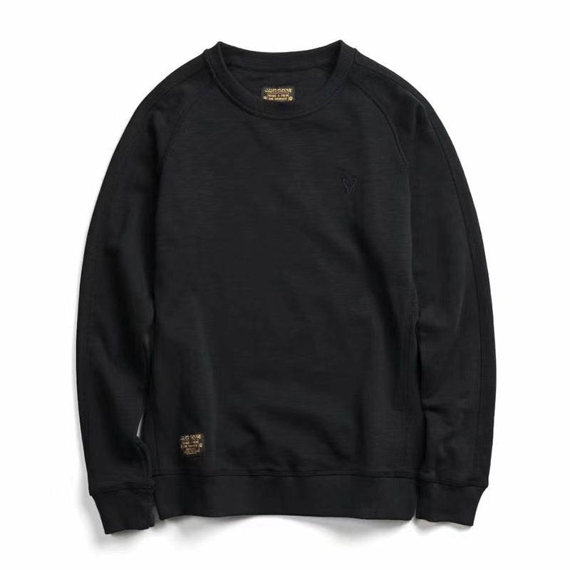 Deer embroidery back pile raglan sleeve sweat