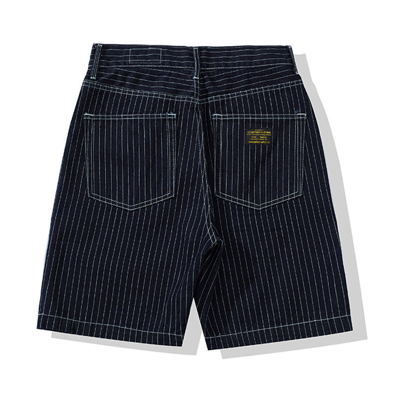 WorkStyle striped denim shorts