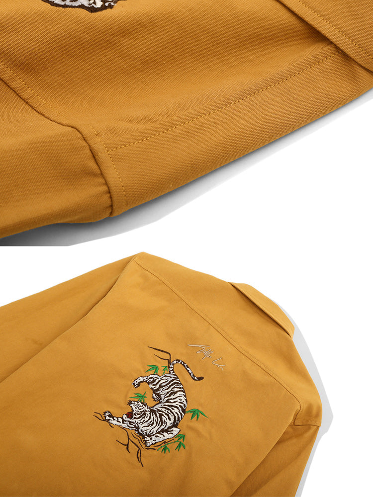 Yokosuka tiger head embroidery souvenir shirt jacket