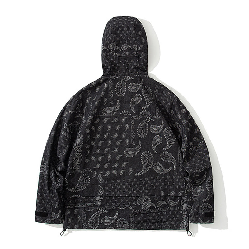 Paisley Pattern Denim Mountain Parka