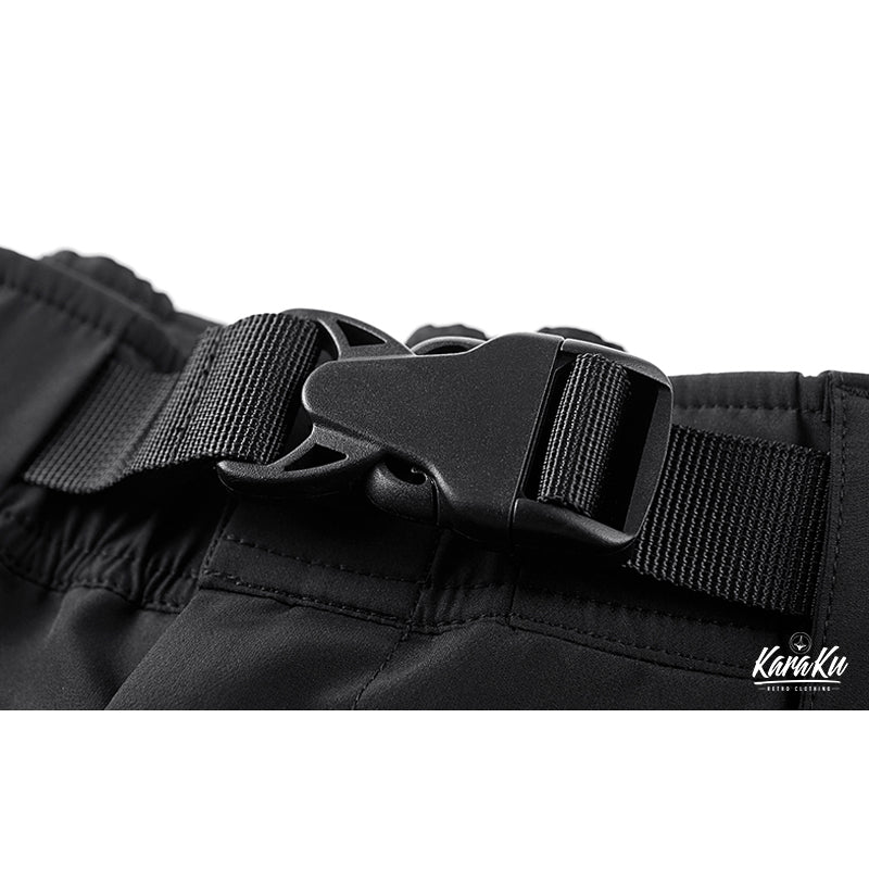 Detachable grosgrain tape parachute shorts