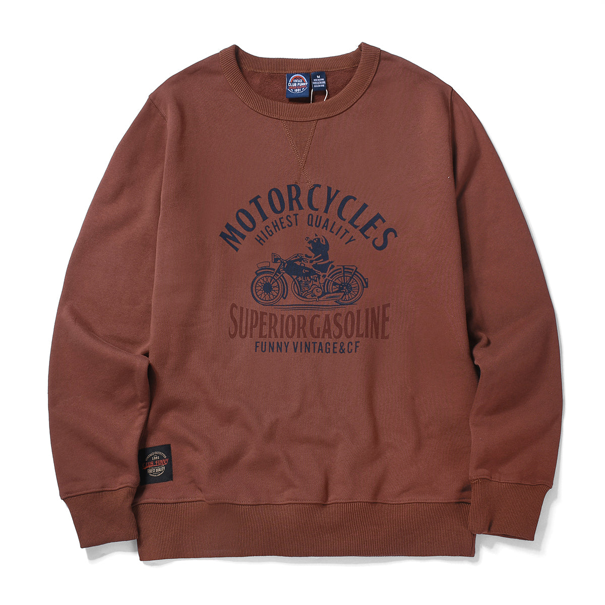 USNAVY back pile biker print sweat