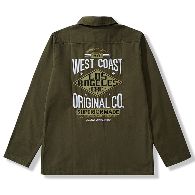 1976 West Coast Slightly brushed shirt with back alphabet embroidery