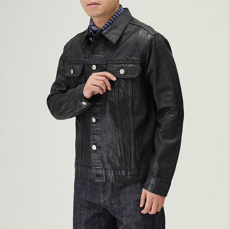 PU coated waterproof denim jacket