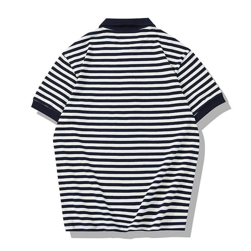 Heavyweight retro border polo shirt