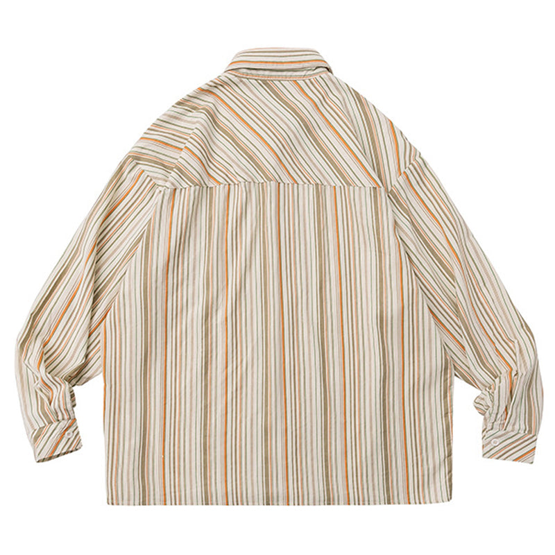 Color Scheme Pocket Colorful Striped Shirt