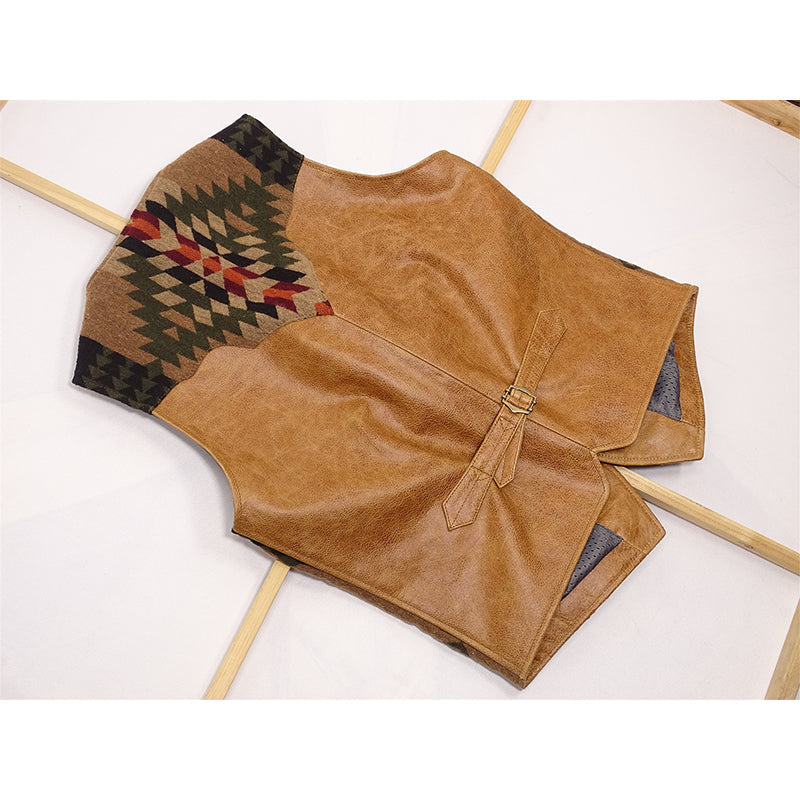 NAVAJO Navajo Waxed Leather Vest
