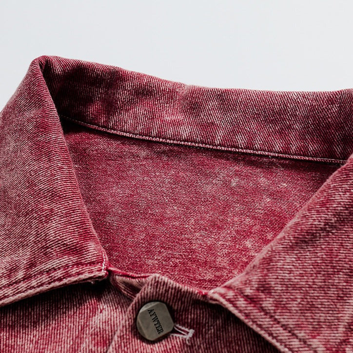Ethnic jacquard patchwork denim jacket