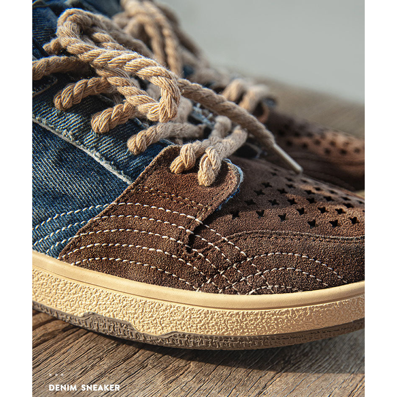Retro Washed Denim Sneakers