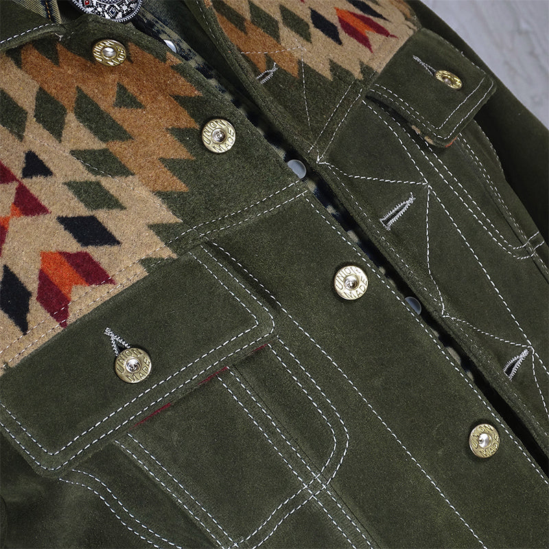 NAVAJO Navajo calf leather suede jacket S-5XL