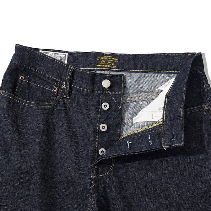 15oz button fly red ear denim pants