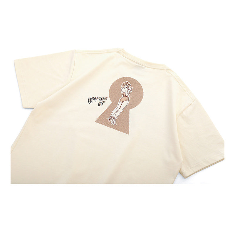 Heavyweight Pin-Up Girl 3-Color Print Cotton Tee