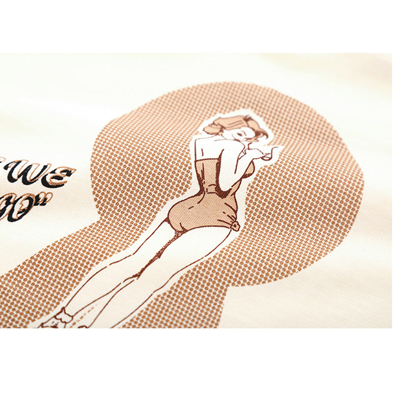 Heavyweight Pin-Up Girl 3-Color Print Cotton Tee