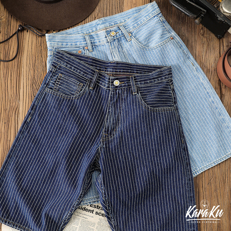 Wabash stripe 11oz denim shorts
