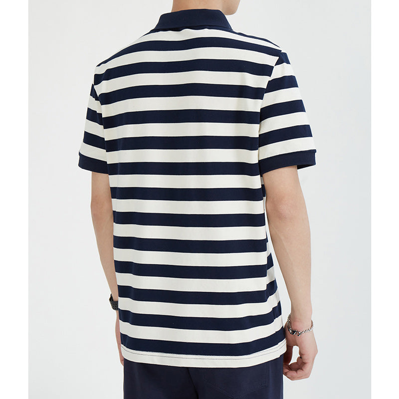 Fashion horizontal striped polo shirt
