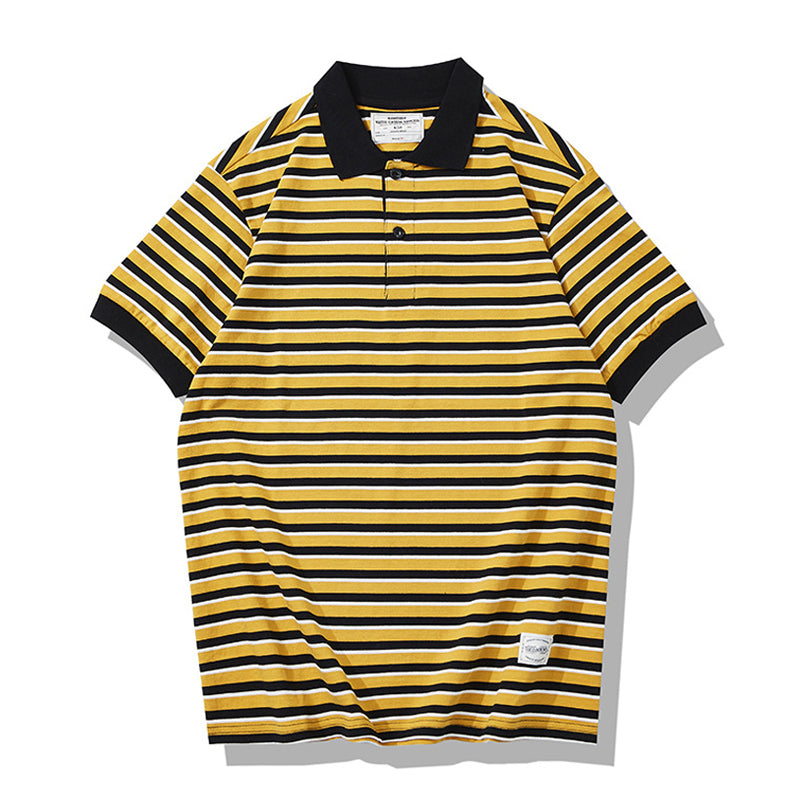 Heavyweight retro border polo shirt