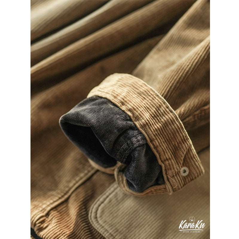 MULTI POCKET brushed back corduroy jacket