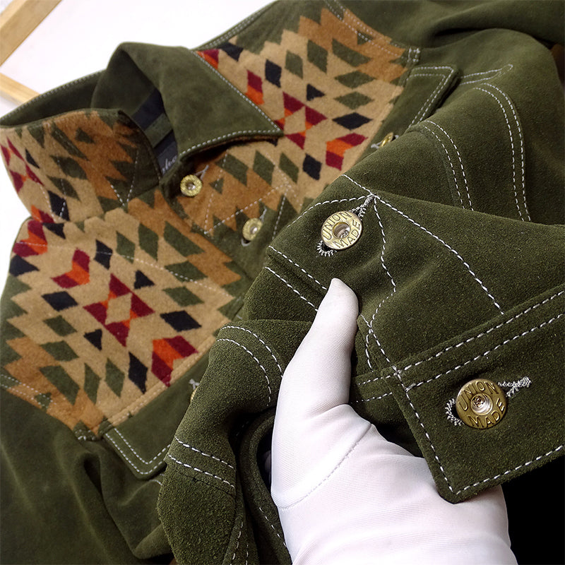 NAVAJO Navajo calf leather suede jacket S-5XL