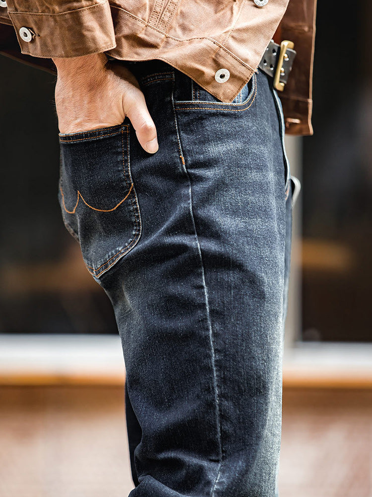 11.5oz red selvedge washed denim pants