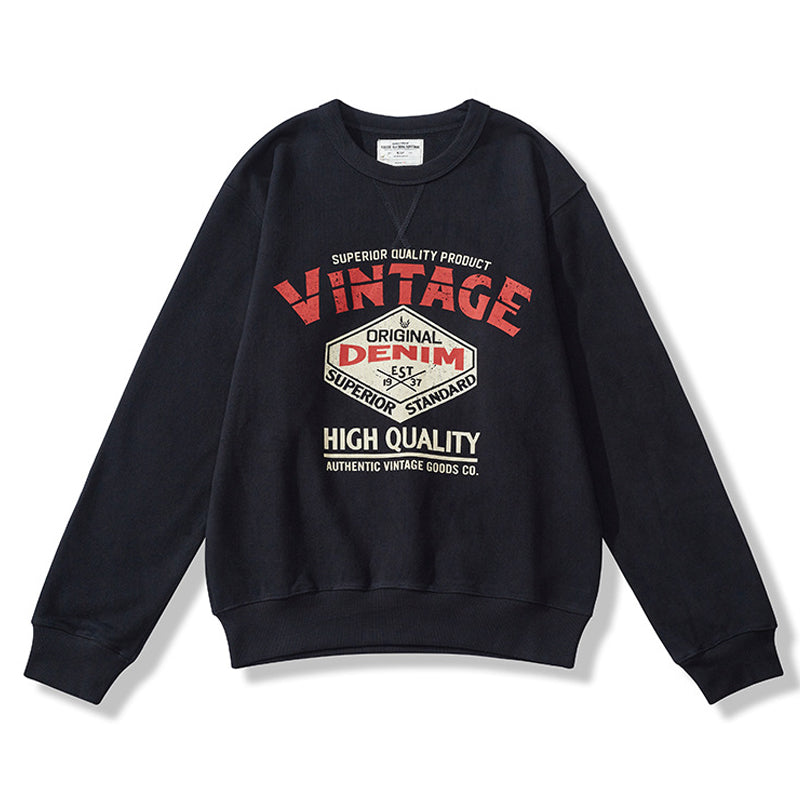 Pile-lined crew neck sweatshirt