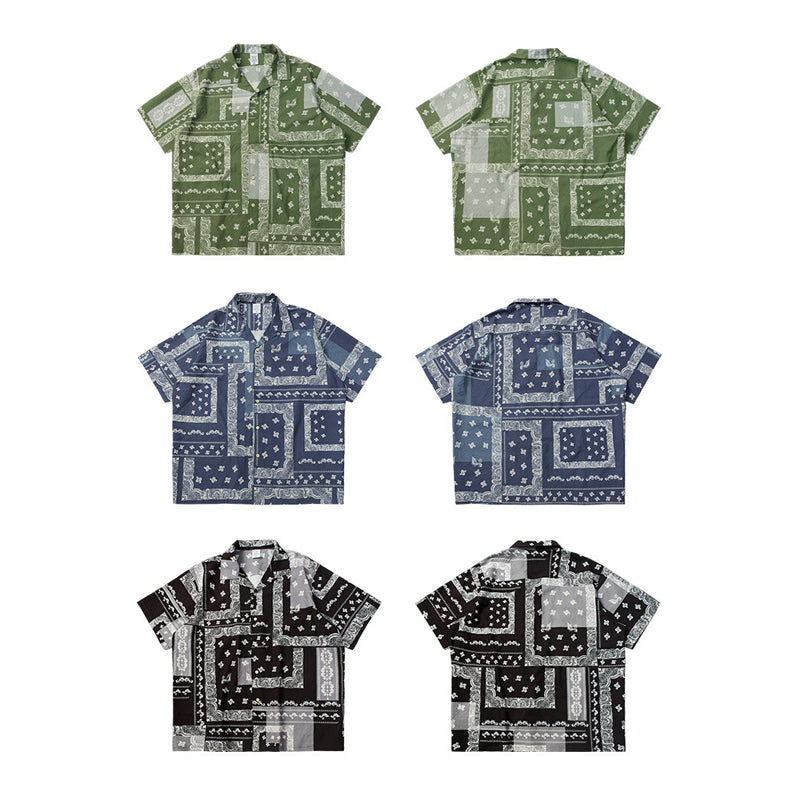 Paisley Seersucker Cuban Shirt