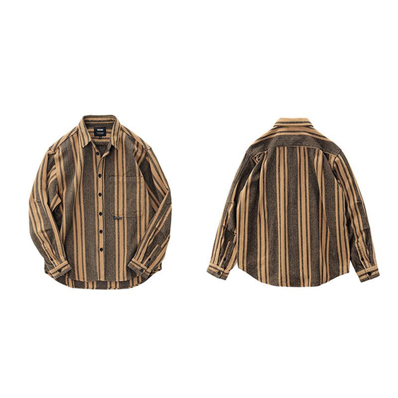 Herringbone striped work shirt