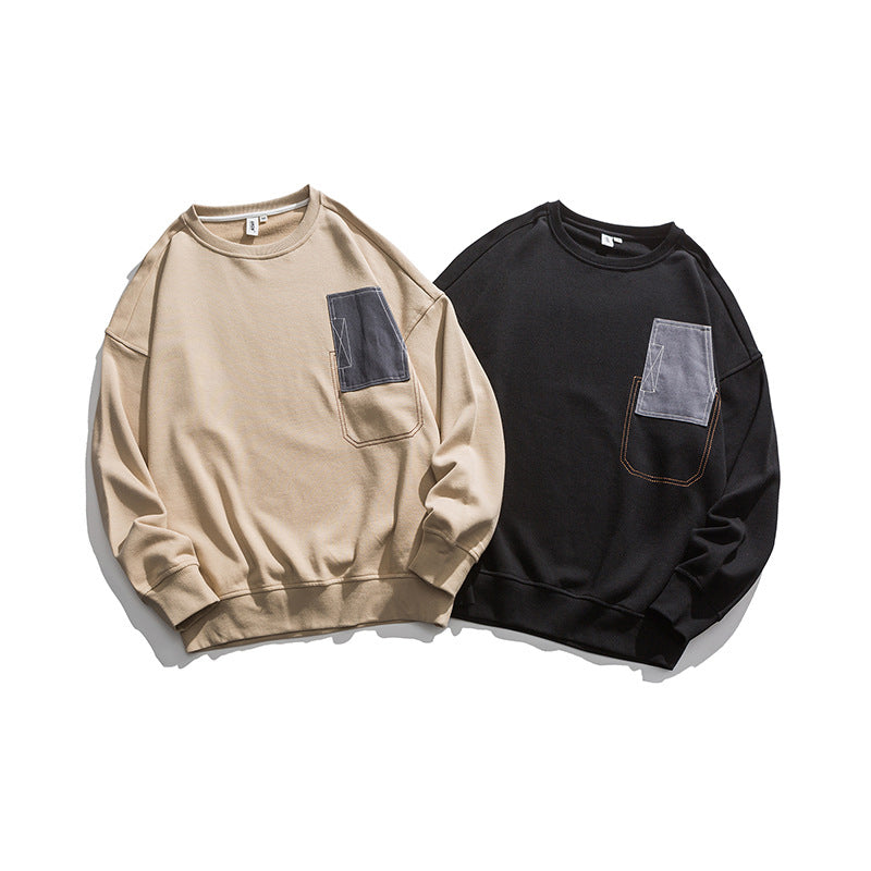 Color scheme patchwork crew neck sweat