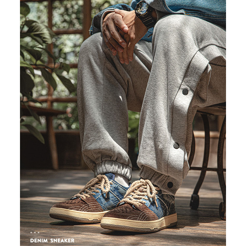 Retro Washed Denim Sneakers