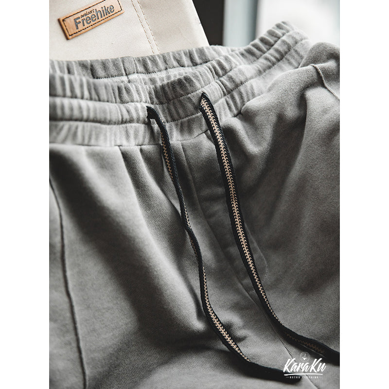 Heavyweight distressed knit shorts