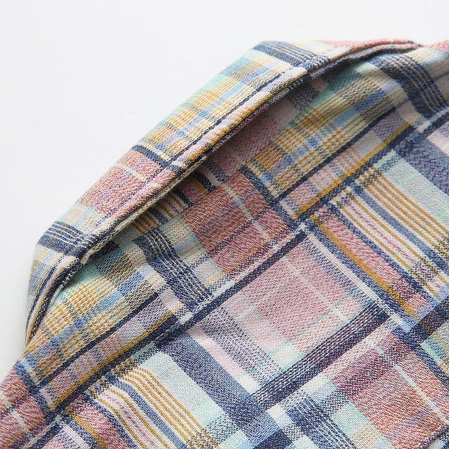Knitted Colorful Check Cuban Shirt