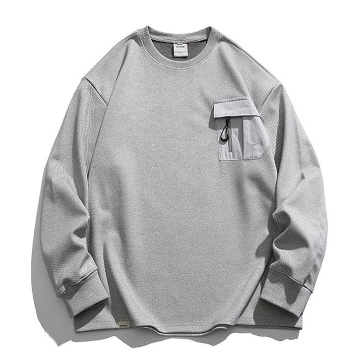 Crewneck sweatshirt with zip pocket