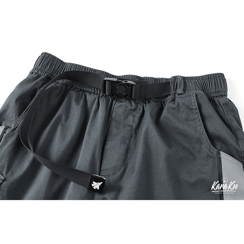 Reflective strap combination Functional cargo shorts