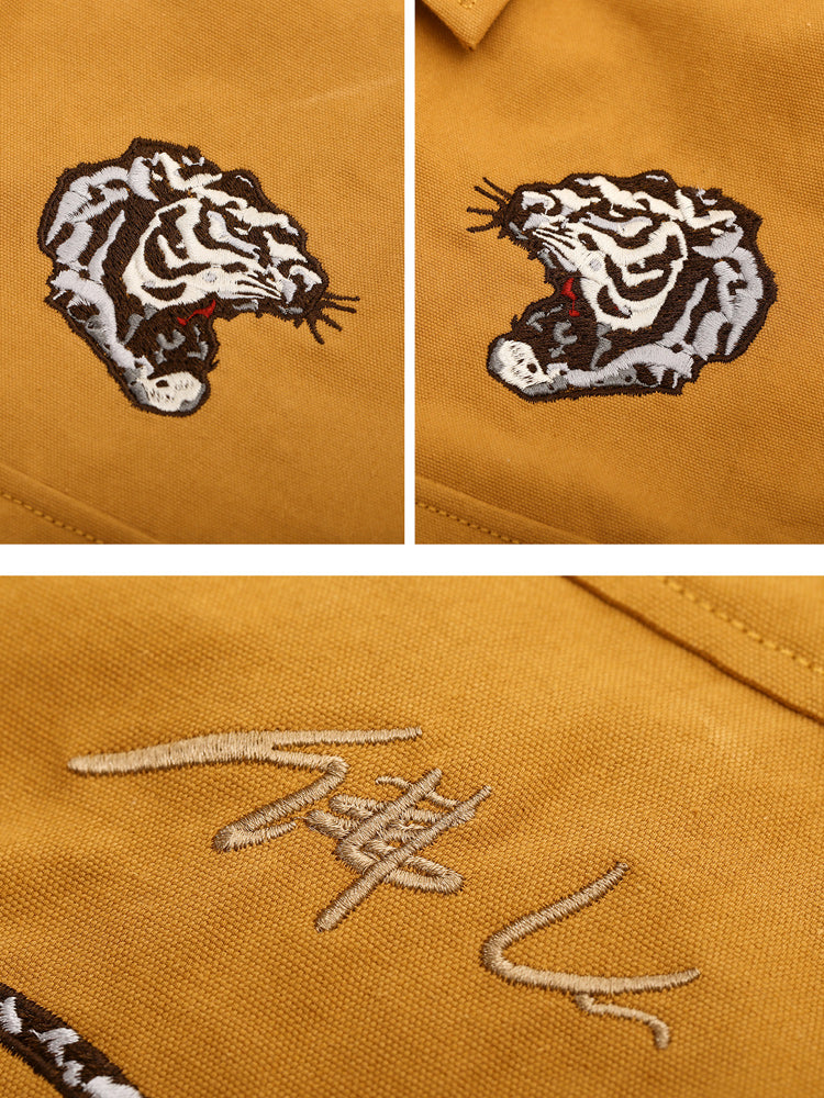 Yokosuka tiger head embroidery souvenir shirt jacket