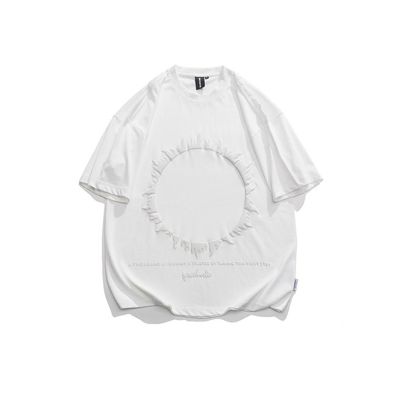 Pure cotton round neck alphabet casual short sleeve T-shirt
