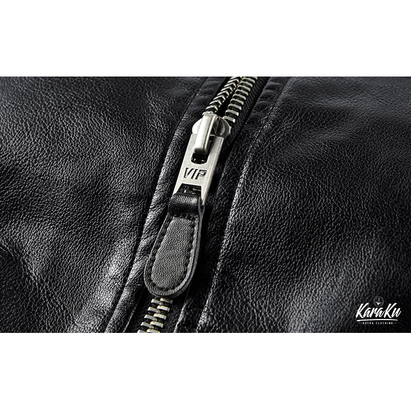 "Indian Apache Eagle Warrior" MA-1 Leather Flight Jacket