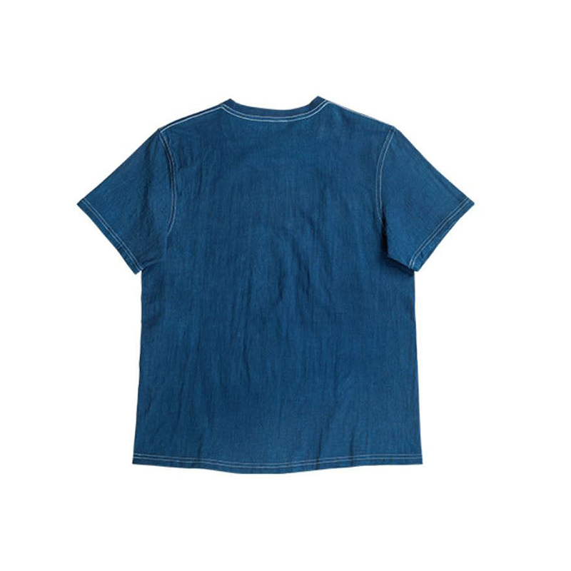 "Artisan discharge printing" magpie pattern indigo dyeing T-shirt