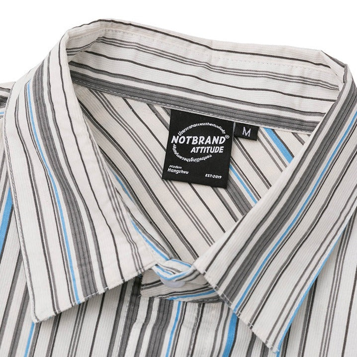 Color Scheme Pocket Colorful Striped Shirt