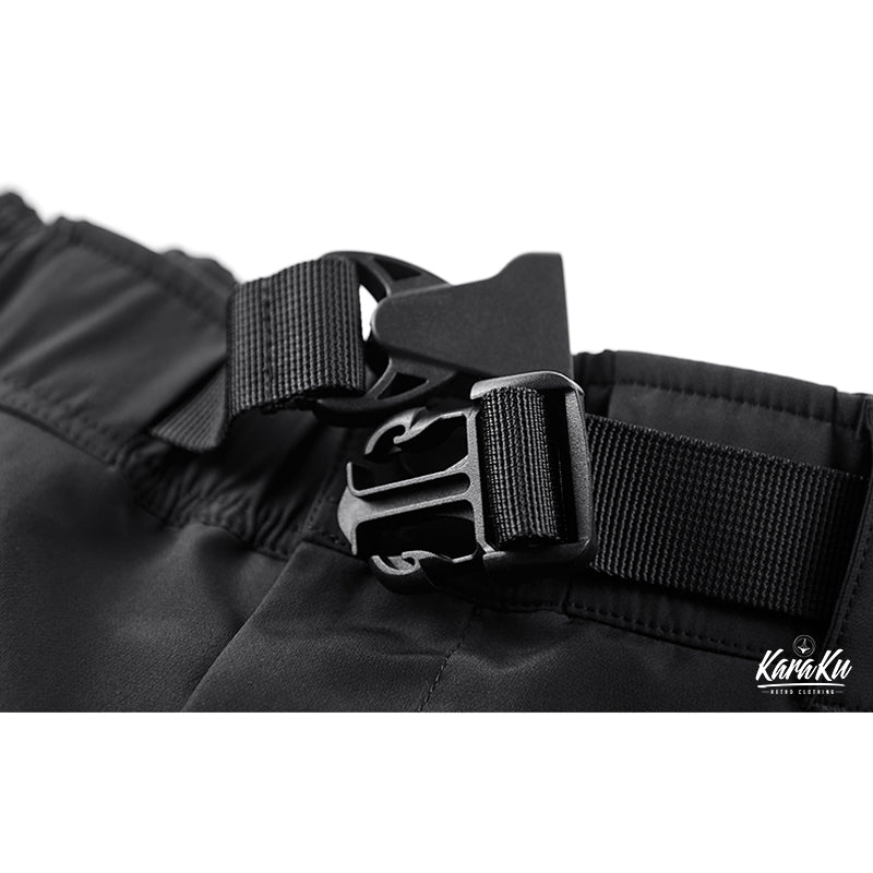 Detachable grosgrain tape parachute shorts