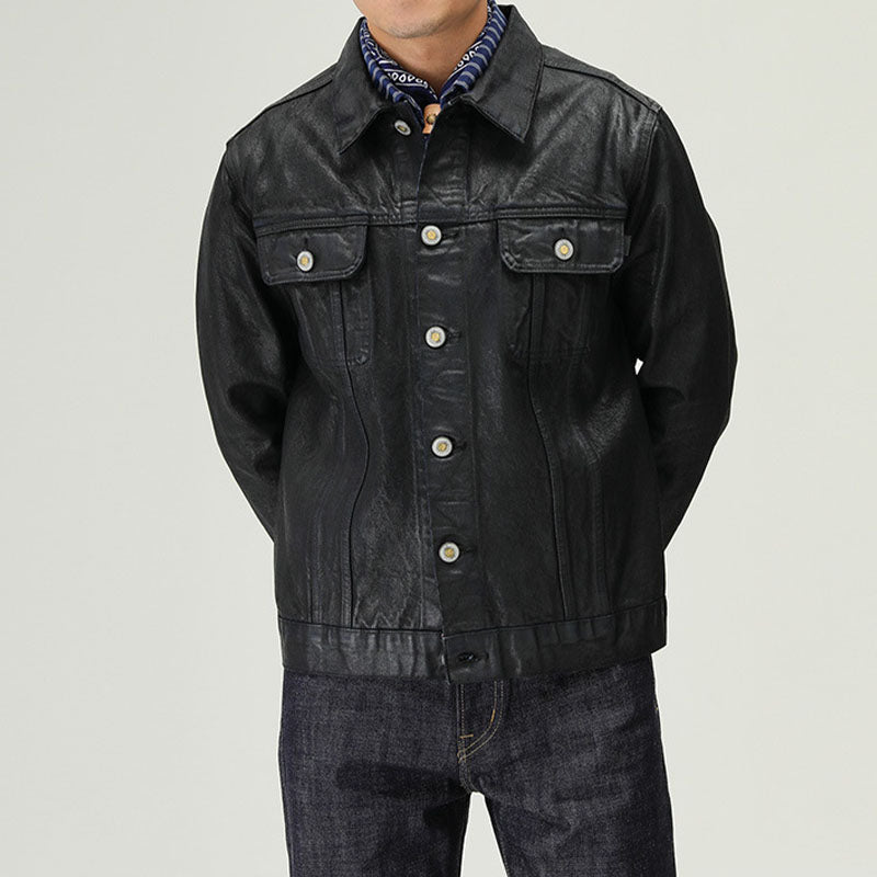 PU coated waterproof denim jacket
