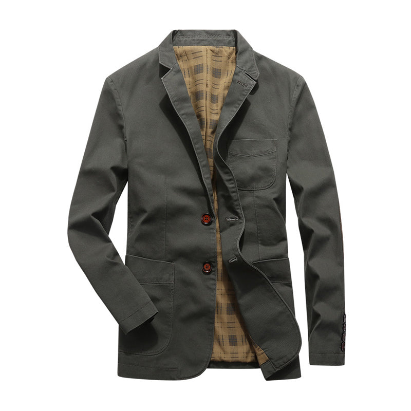 Back check pattern cotton blazer jacket