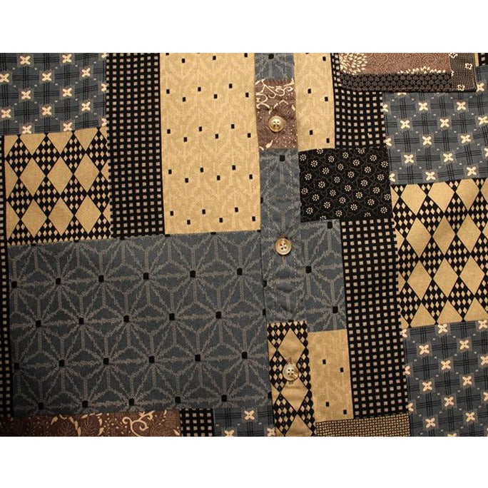 Reconstruction Yarn-dyed boro patchwork shirt
