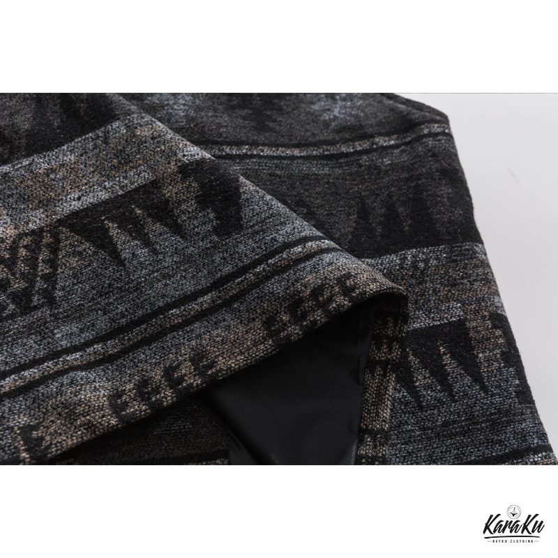 NAVAJO geometric pattern wool blend fishing vest