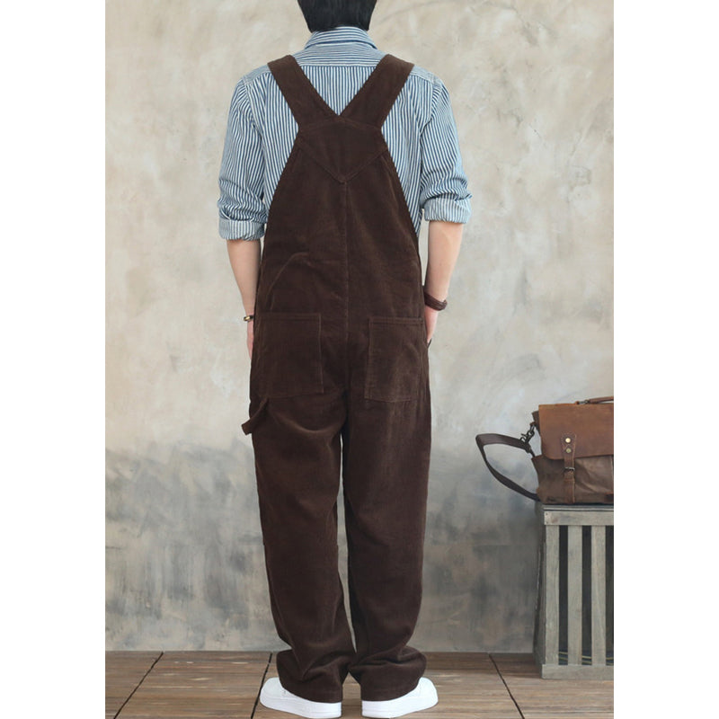 retro corduroy wide overalls