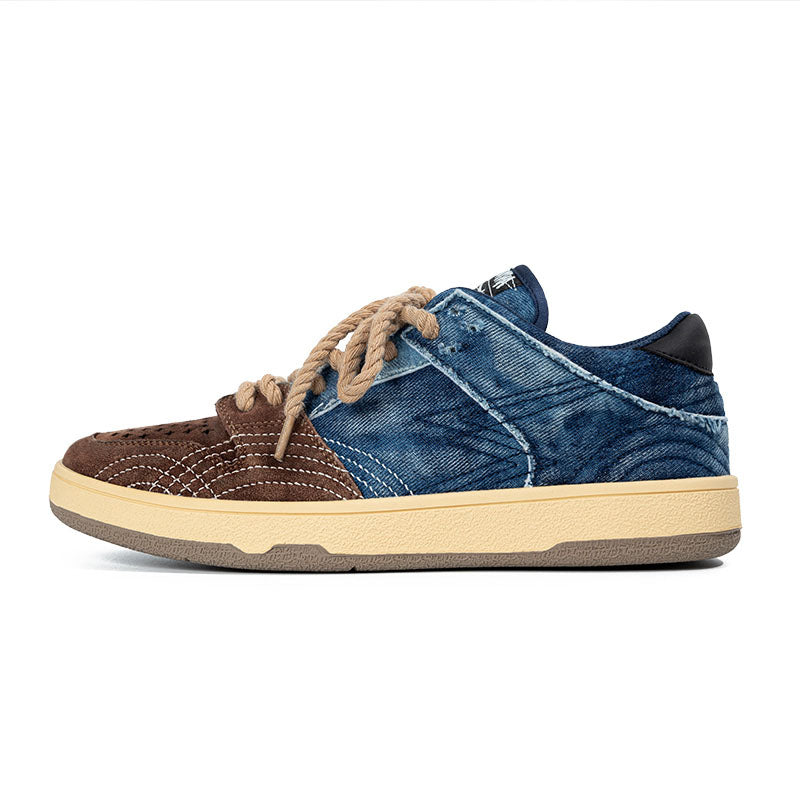 Retro Washed Denim Sneakers