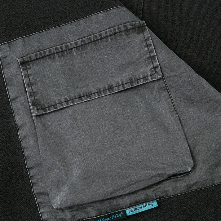 Washed denim sweatshirt with pocket